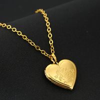 Fashion Heart Shape Stainless Steel Copper Plating Pendant Necklace 1 Piece sku image 9