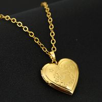Fashion Heart Shape Stainless Steel Copper Plating Pendant Necklace 1 Piece sku image 4