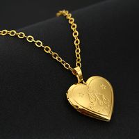 Fashion Heart Shape Stainless Steel Copper Plating Pendant Necklace 1 Piece sku image 11