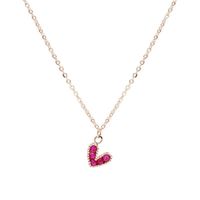 Simple Style Heart Shape Copper Plating Inlay Zircon Pendant Necklace 1 Piece sku image 1