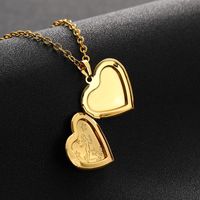 Fashion Heart Shape Stainless Steel Copper Plating Pendant Necklace 1 Piece main image 4