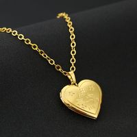 Fashion Heart Shape Stainless Steel Copper Plating Pendant Necklace 1 Piece sku image 1