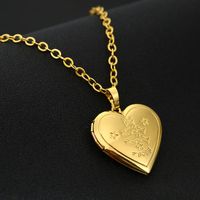 Fashion Heart Shape Stainless Steel Copper Plating Pendant Necklace 1 Piece sku image 8