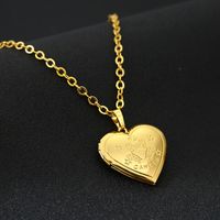 Fashion Heart Shape Stainless Steel Copper Plating Pendant Necklace 1 Piece sku image 5