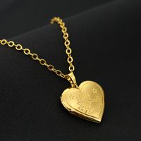 Fashion Heart Shape Stainless Steel Copper Plating Pendant Necklace 1 Piece sku image 12