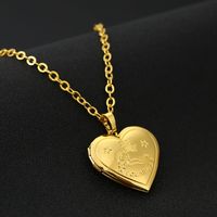 Fashion Heart Shape Stainless Steel Copper Plating Pendant Necklace 1 Piece sku image 10