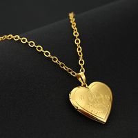 Fashion Heart Shape Stainless Steel Copper Plating Pendant Necklace 1 Piece sku image 7