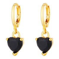 Fashion Heart Shape Copper Inlay Crystal Drop Earrings 1 Pair sku image 6