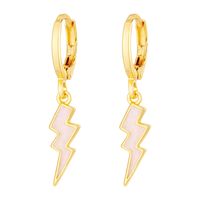 Simple Style Lightning Copper Enamel Drop Earrings 1 Pair sku image 2