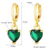 Fashion Heart Shape Copper Inlay Crystal Drop Earrings 1 Pair main image 4