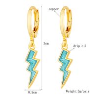 Simple Style Lightning Copper Enamel Drop Earrings 1 Pair main image 4