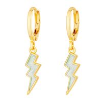 Simple Style Lightning Copper Enamel Drop Earrings 1 Pair sku image 3