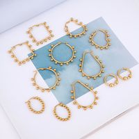 Ins Style Round Square Stainless Steel Plating Hoop Earrings 1 Pair main image 6