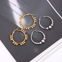 Ins Style Round Square Stainless Steel Plating Hoop Earrings 1 Pair main image 3