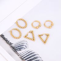 Ins Style Round Square Stainless Steel Plating Hoop Earrings 1 Pair main image 2