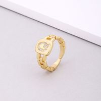 Fashion Letter Copper Inlay Zircon Rings 1 Piece sku image 15