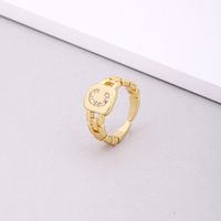 Fashion Letter Copper Inlay Zircon Rings 1 Piece main image 2
