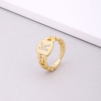 Fashion Letter Copper Inlay Zircon Rings 1 Piece sku image 10