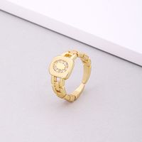 Fashion Letter Copper Inlay Zircon Rings 1 Piece sku image 13