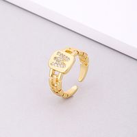 Fashion Letter Copper Inlay Zircon Rings 1 Piece sku image 21