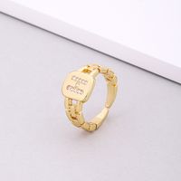 Fashion Letter Copper Inlay Zircon Rings 1 Piece sku image 8