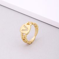 Fashion Letter Copper Inlay Zircon Rings 1 Piece sku image 20