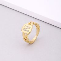 Fashion Letter Copper Inlay Zircon Rings 1 Piece sku image 12