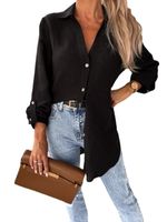 Women's Blouse Long Sleeve Blouses Fashion Solid Color main image 5