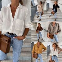 Women's Blouse Long Sleeve Blouses Fashion Solid Color main image 6