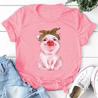 Women's T-shirt Short Sleeve T-shirts Printing Casual Pig main image 1