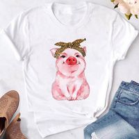 Women's T-shirt Short Sleeve T-shirts Printing Casual Pig main image 5