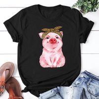 Women's T-shirt Short Sleeve T-shirts Printing Casual Pig main image 4