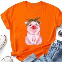 Women's T-shirt Short Sleeve T-shirts Printing Casual Pig main image 2