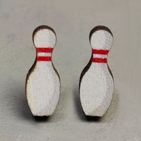 1 Pair Sports Geometric Wood Printing Women's Ear Studs sku image 4