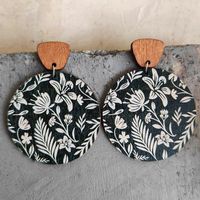 1 Pair Bohemian Flower Wood Women's Drop Earrings sku image 2
