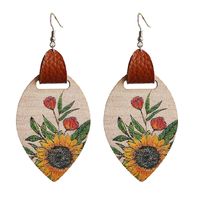 1 Pair Bohemian Flower Wood Women's Drop Earrings main image 4