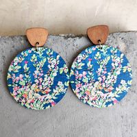 1 Pair Bohemian Flower Wood Women's Drop Earrings sku image 4