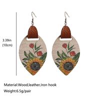 1 Pair Bohemian Flower Wood Women's Drop Earrings main image 2