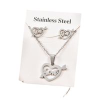 Simple Style Tortoise Star Heart Shape Stainless Steel Hollow Out Earrings Necklace 1 Set main image 4