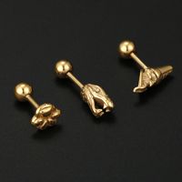 Fashion Snake Stainless Steel Plating Ear Studs 1 Piece main image 4