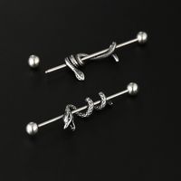 Fashion Heart Shape Snake Stainless Steel Ear Studs 1 Piece main image 4