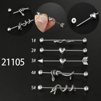Fashion Heart Shape Snake Stainless Steel Ear Studs 1 Piece sku image 4