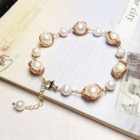 Fashion Round Freshwater Pearl Bracelets 1 Piece sku image 1
