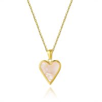 1 Piece Simple Style Heart Shape Stainless Steel Titanium Steel Plating Chain Pendant Necklace sku image 11