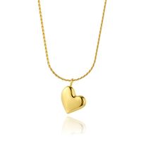 1 Piece Simple Style Heart Shape Stainless Steel Titanium Steel Plating Chain Pendant Necklace sku image 2
