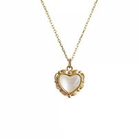 1 Piece Simple Style Heart Shape Stainless Steel Titanium Steel Plating Chain Pendant Necklace sku image 7