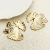 1 Pair Streetwear Leaf Plating Stainless Steel 14k Gold Plated Drop Earrings main image 3