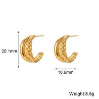 Casual Fashion Simple Style Geometric Stainless Steel Plating Zircon Earrings 1 Pair main image 6