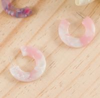 1 Paire Style Simple Forme C Feuilles D'acétate Boucles D'oreilles sku image 2