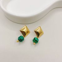 Retro Rhombus Stainless Steel Plating Drop Earrings 1 Pair main image 4